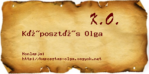 Káposztás Olga névjegykártya