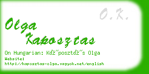 olga kaposztas business card